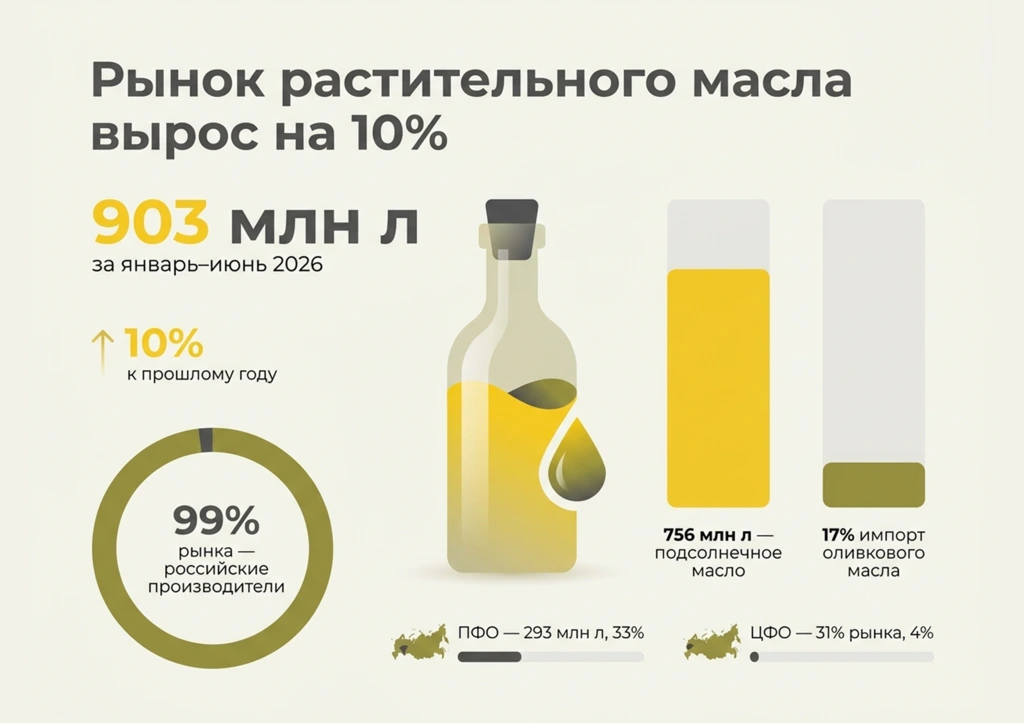 Рынок растительного масла вырос на 10% за полгода