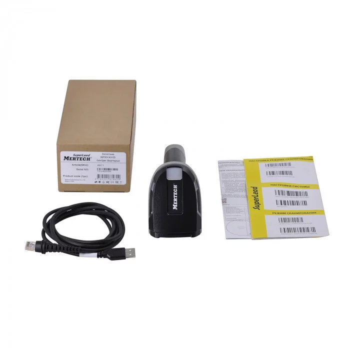 Проводной сканер штрих-кода MERTECH 2410 P2D HR 2Core Xlaser